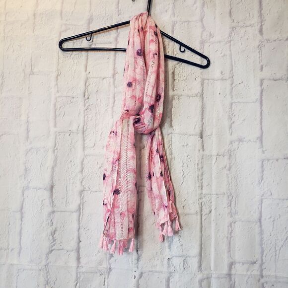 SEQUINED Semi-sheer Floral Scarf - Picture 6 of 6